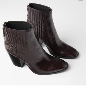 Zara Animal Embossed Ankle Boots